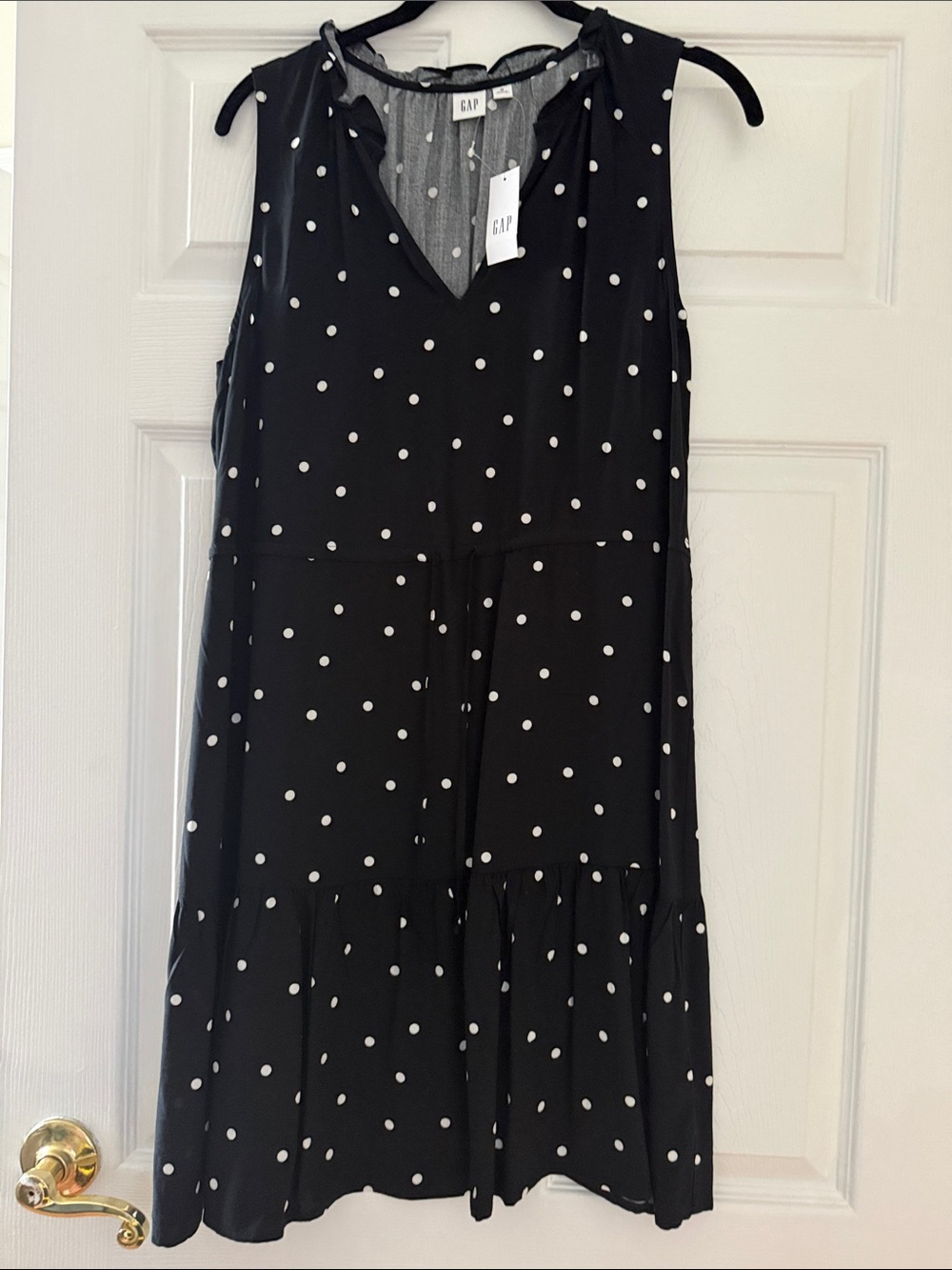 GAP Black Dress with White Polka Dots